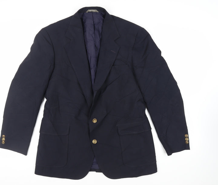 Haggar Mens Blue Polyester Jacket Blazer Size 42 Regular