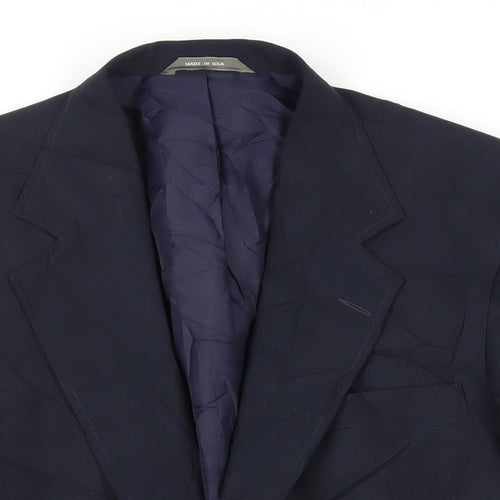 Haggar Mens Blue Polyester Jacket Blazer Size 42 Regular