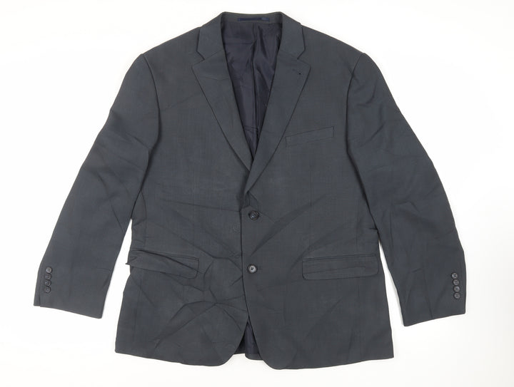 Greenwoods Mens Blue Polyester Jacket Suit Jacket Size 44 Regular