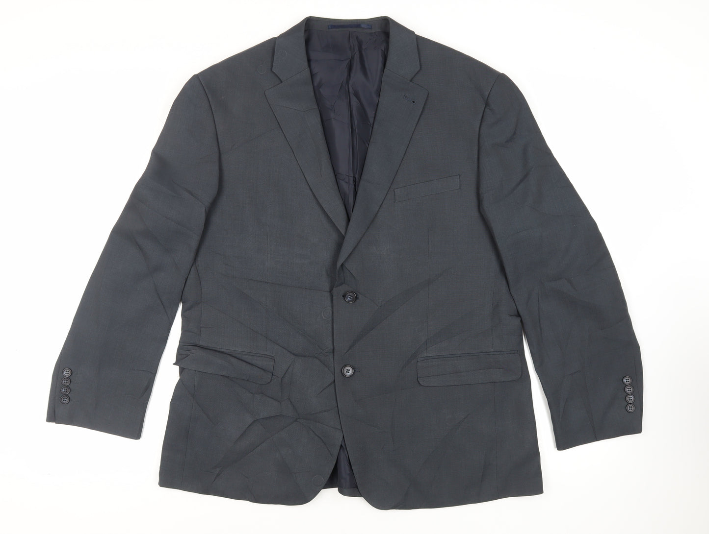 Greenwoods Mens Blue Polyester Jacket Suit Jacket Size 44 Regular