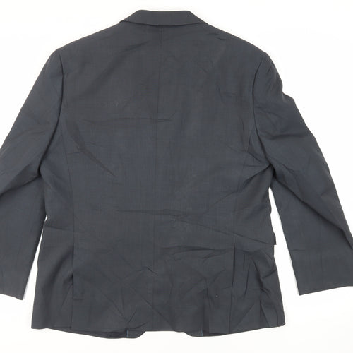 Greenwoods Mens Blue Polyester Jacket Suit Jacket Size 44 Regular