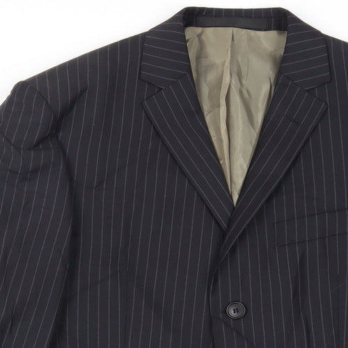 Marks and Spencer Mens Black Striped Wool Jacket Suit Jacket Size 38 Regular