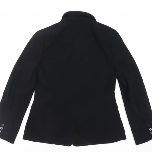 Planet Womens Black Jacket Blazer Size 12 Button - Contrasting Stitching