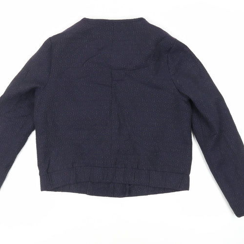 Principles Womens Blue Geometric Jacket Size 14 Zip - Textured