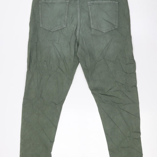 Marks and Spencer Womens Green Cotton Skinny Jeans Size 14 L30 in Regular Zip