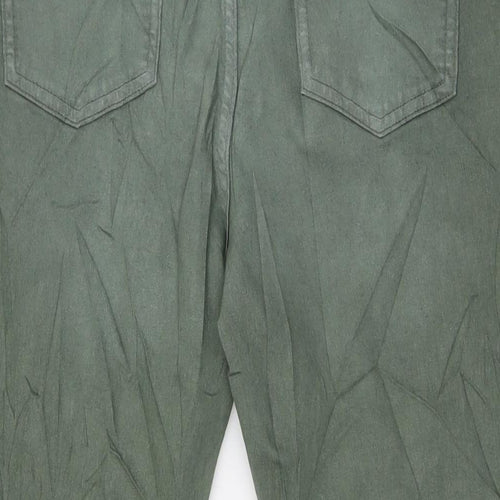 Marks and Spencer Womens Green Cotton Skinny Jeans Size 14 L30 in Regular Zip
