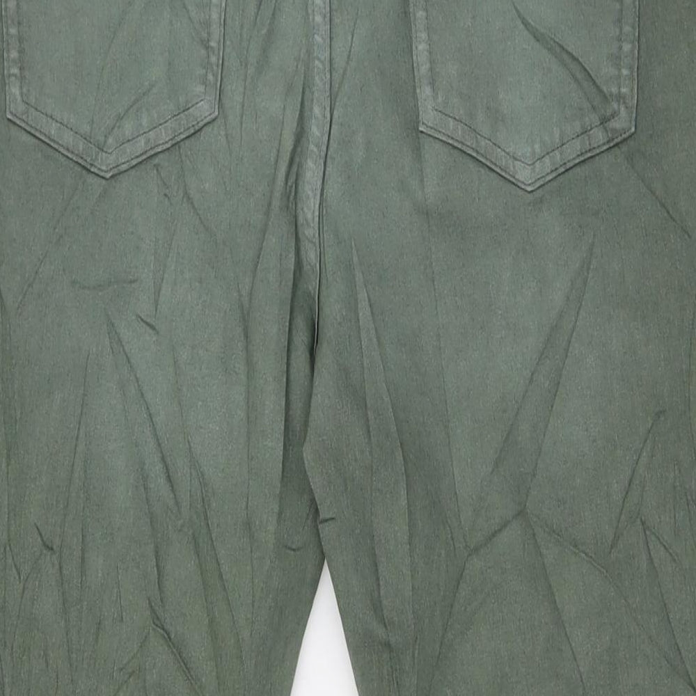 Marks and Spencer Womens Green Cotton Skinny Jeans Size 14 L30 in Regular Zip