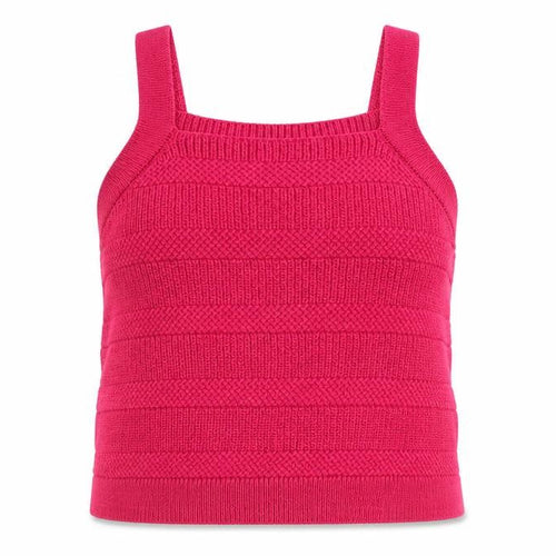 Marks and Spencer Womens Pink Square Neck Cotton Vest Jumper Size L