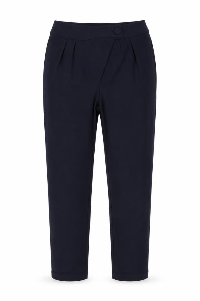 Front view of 4th & Reckless women’s blue polyester sweatpants, size UK 12, 28-inch leg regular zip