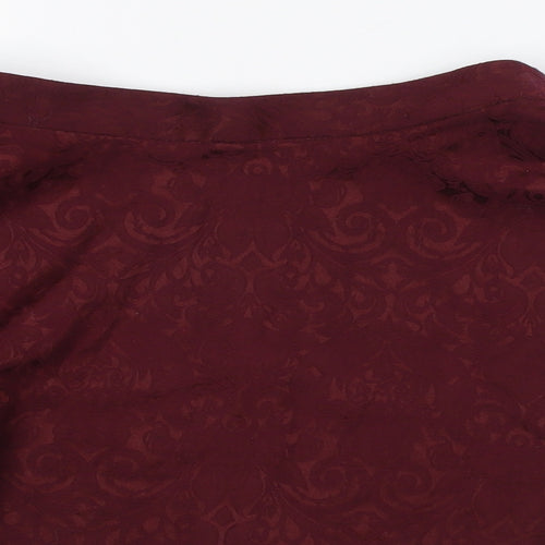 FOREVER 21 Womens Red Cotton A-Line Skirt Size S Zip