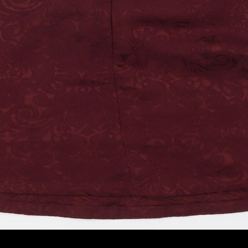 FOREVER 21 Womens Red Cotton A-Line Skirt Size S Zip