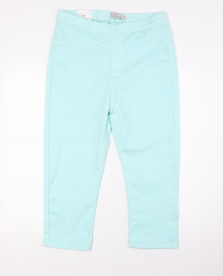 365 Denim Womens Green Cotton Cropped Jeans Size 12 L20 in Regular