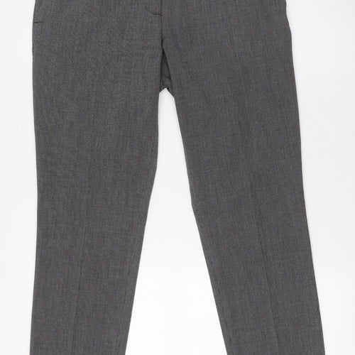 H&M Womens Grey Polyester Trousers Size 8 L30 in Regular Zip