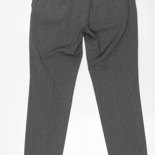 H&M Womens Grey Polyester Trousers Size 8 L30 in Regular Zip