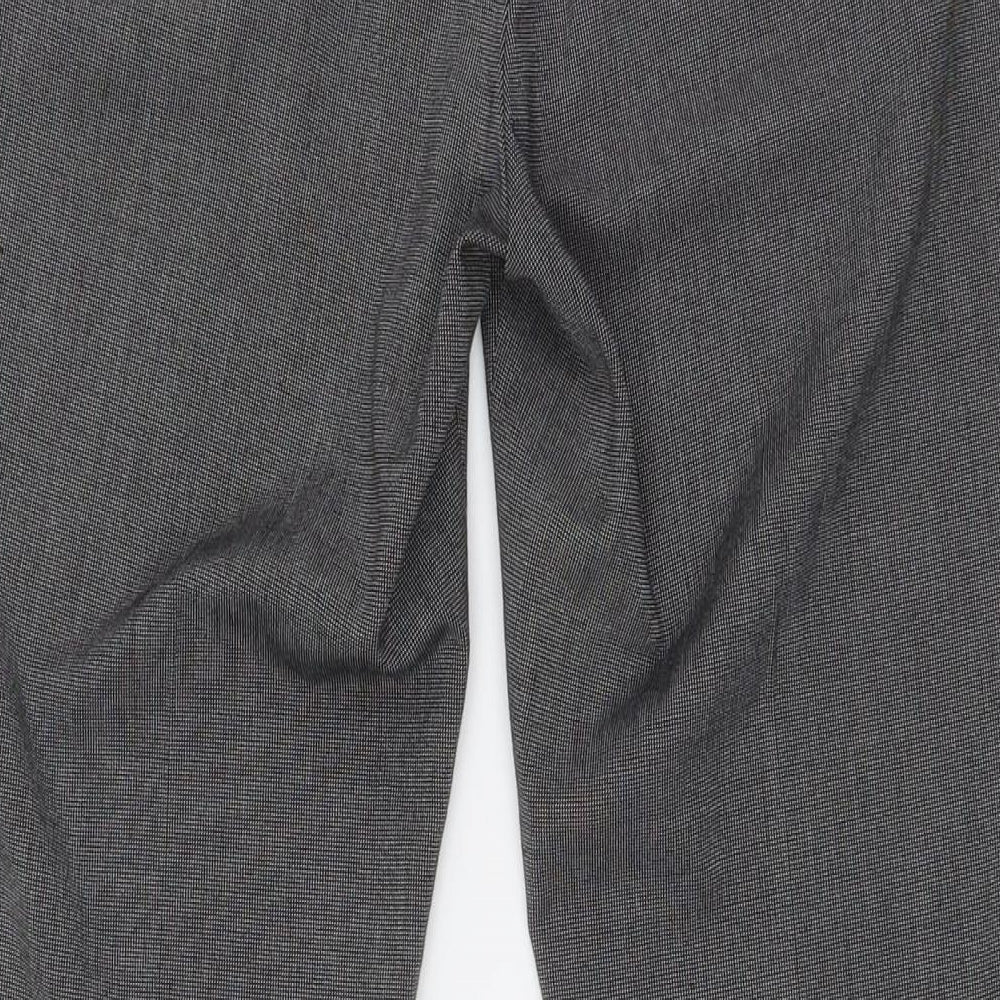 H&M Womens Grey Polyester Trousers Size 8 L30 in Regular Zip