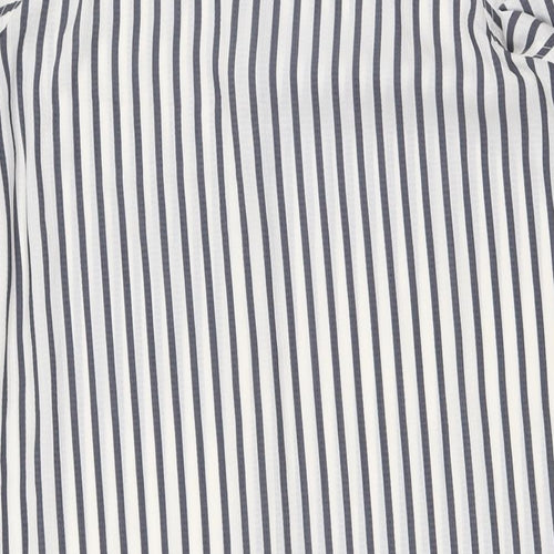 H&M Womens Ivory Striped Polyester Shirt Dress Size XS Collared Button