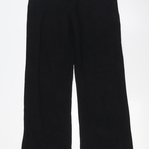 ASOS Womens Black Viscose Trousers Size 8 L38 in Regular Zip