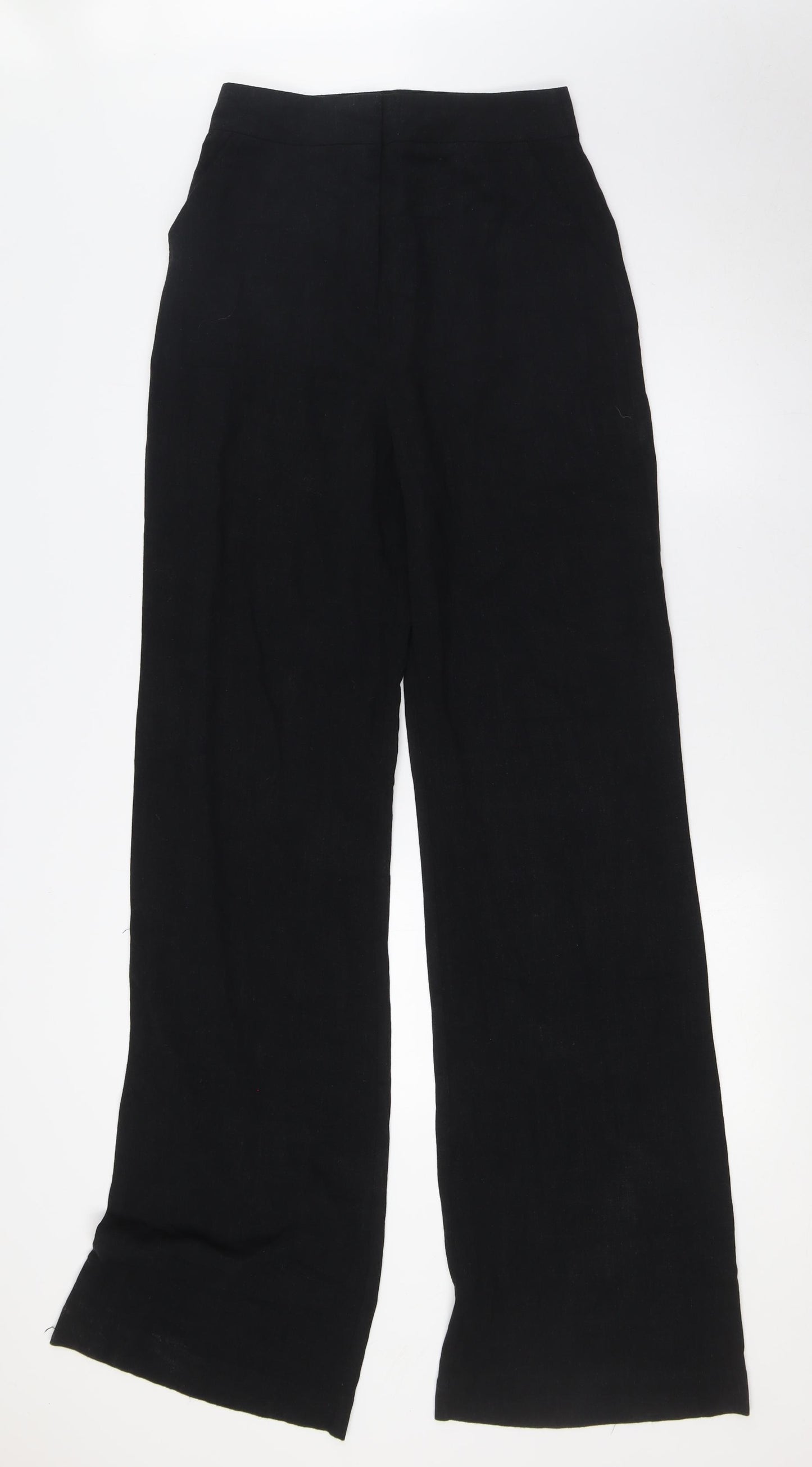 ASOS Womens Black Viscose Trousers Size 8 L38 in Regular Zip