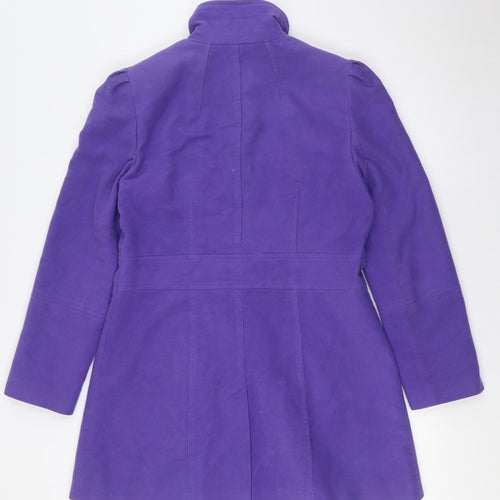 Per Una Womens Purple Overcoat Coat Size 12 Button