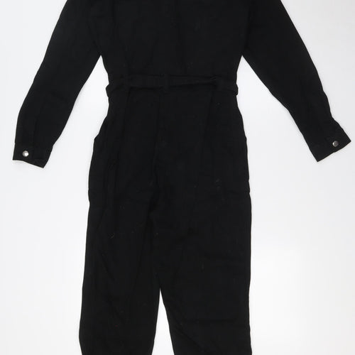 Michelle Keegan Womens Black Cotton Jumpsuit One-Piece Size 8 L25 in Zip