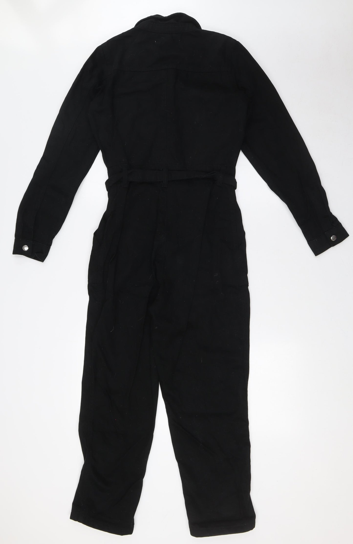 Michelle Keegan Womens Black Cotton Jumpsuit One-Piece Size 8 L25 in Zip