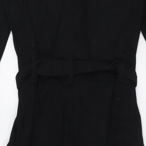 Michelle Keegan Womens Black Cotton Jumpsuit One-Piece Size 8 L25 in Zip