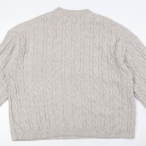 H&M Womens Grey Crew Neck Polyester Pullover Jumper Size M