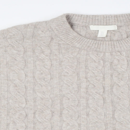 H&M Womens Grey Crew Neck Polyester Pullover Jumper Size M