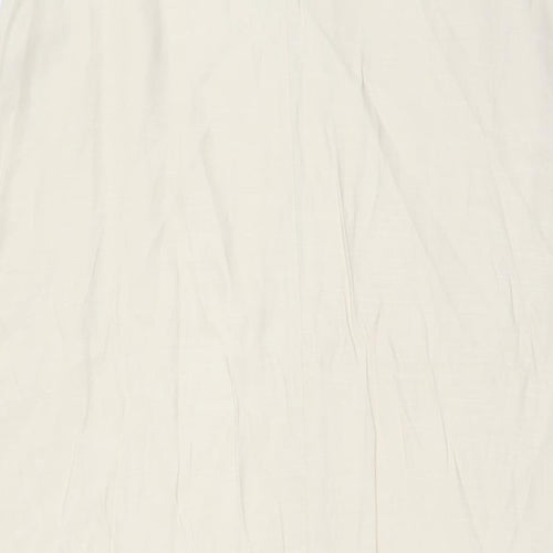 H&M Womens Ivory Polyester A-Line Size M V-Neck