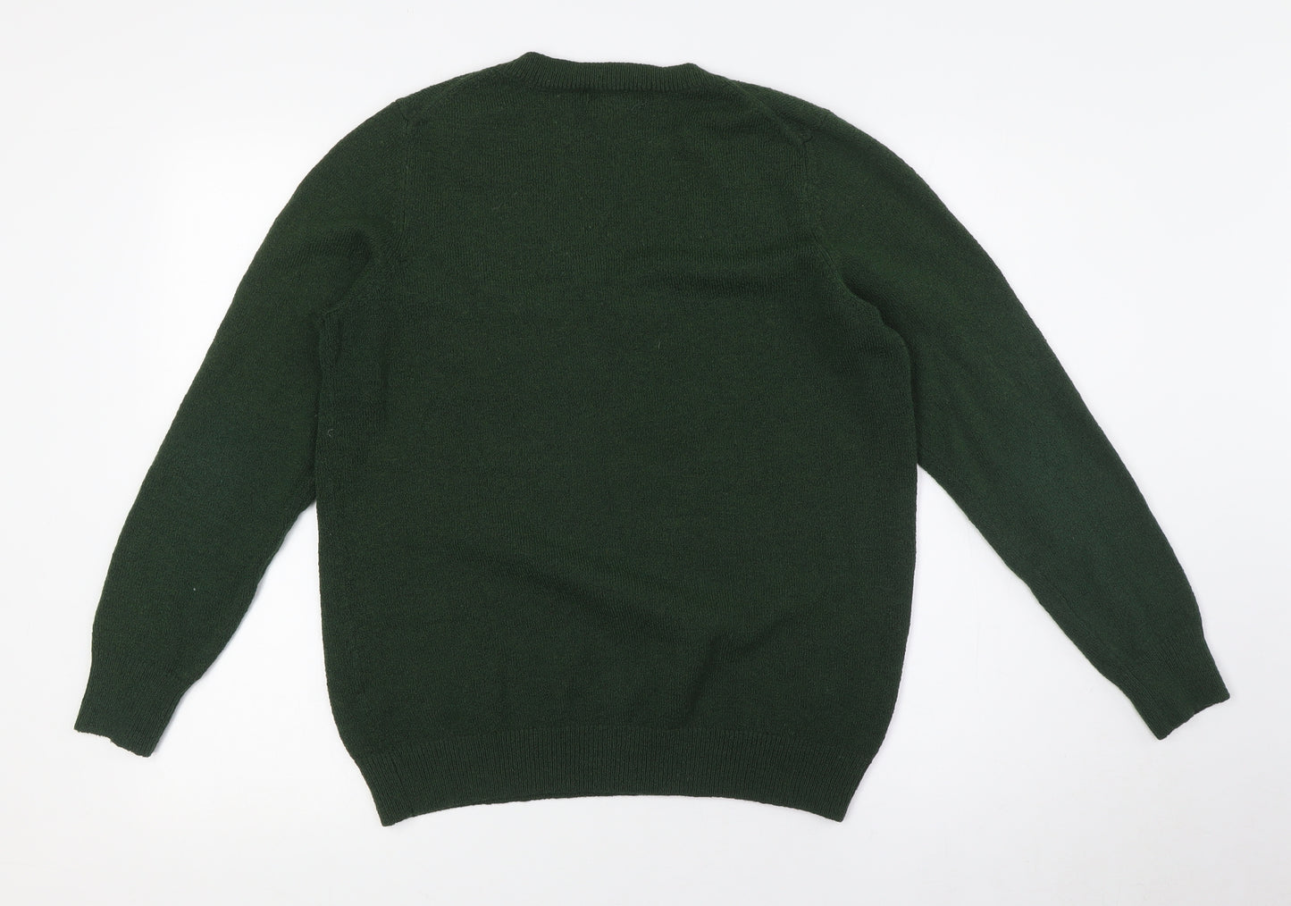 Gap Womens Green V-Neck Acrylic Pullover Jumper Size XL