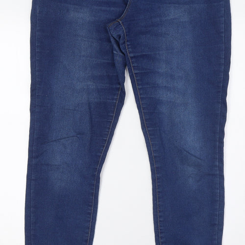 Denim & Co. Womens Blue Cotton Skinny Jeans Size 14 L31 in Regular Zip