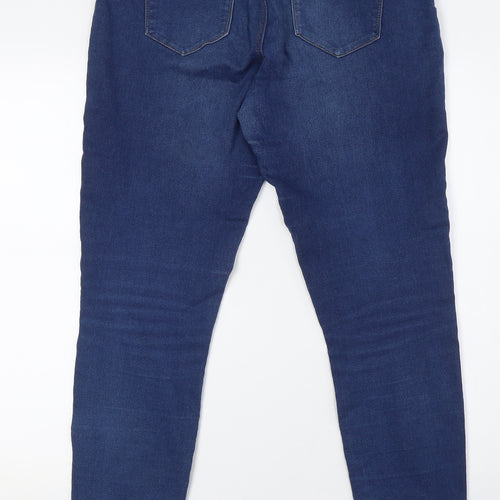 Denim & Co. Womens Blue Cotton Skinny Jeans Size 14 L31 in Regular Zip