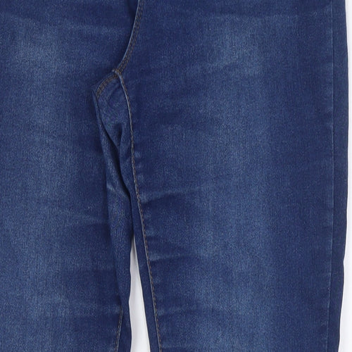 Denim & Co. Womens Blue Cotton Skinny Jeans Size 14 L31 in Regular Zip
