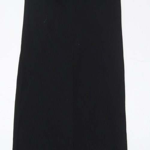 Boohoo Womens Black Polyester Jumpsuit One-Piece Size 8 L32 in - Ribbed