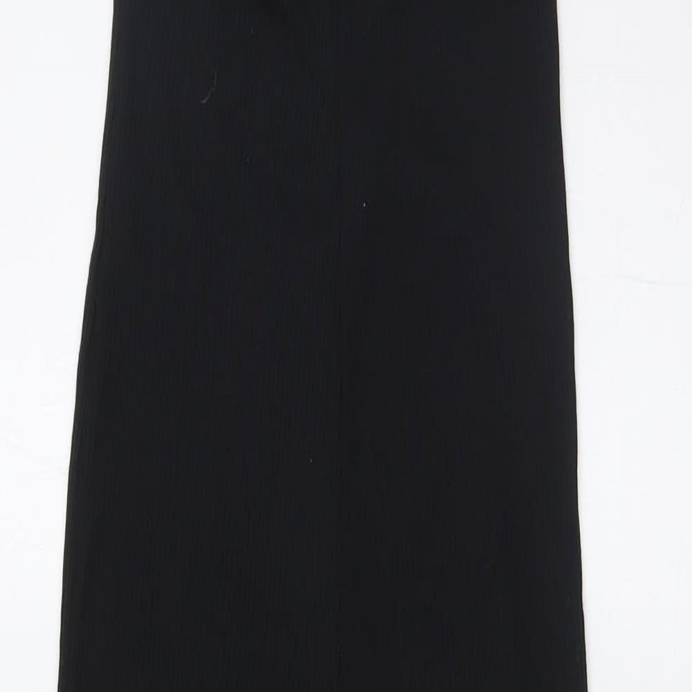 Boohoo Womens Black Polyester Jumpsuit One-Piece Size 8 L32 in - Ribbed