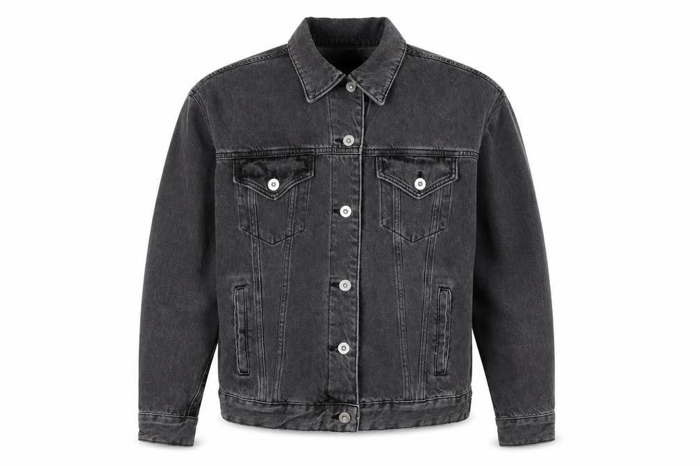 Front view of Wild Fable men’s black jacket, size S, button