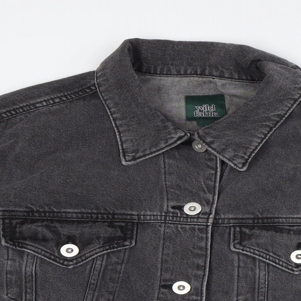 Wild Fable Mens Black Jacket Size S Button