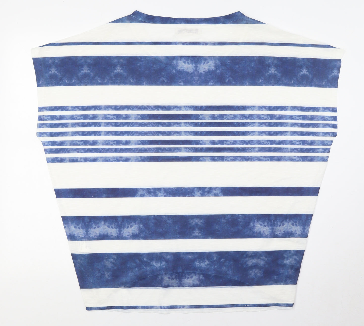 Paramour Womens Blue Striped Polyester Basic T-Shirt Size S Boat Neck - Size S-M