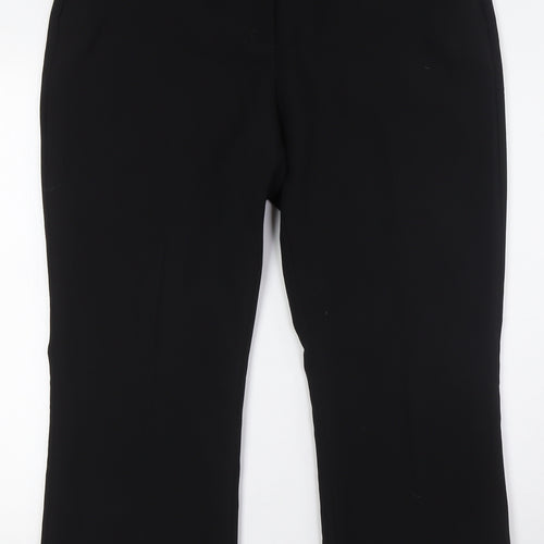 H&M Womens Black Polyester Trousers Size 18 L27 in Regular Zip