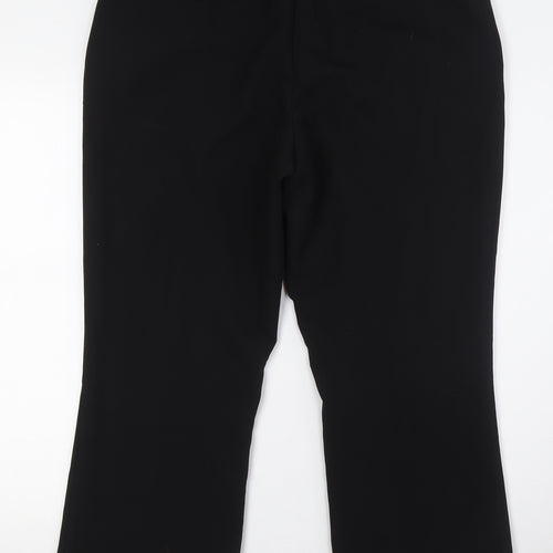 H&M Womens Black Polyester Trousers Size 18 L27 in Regular Zip