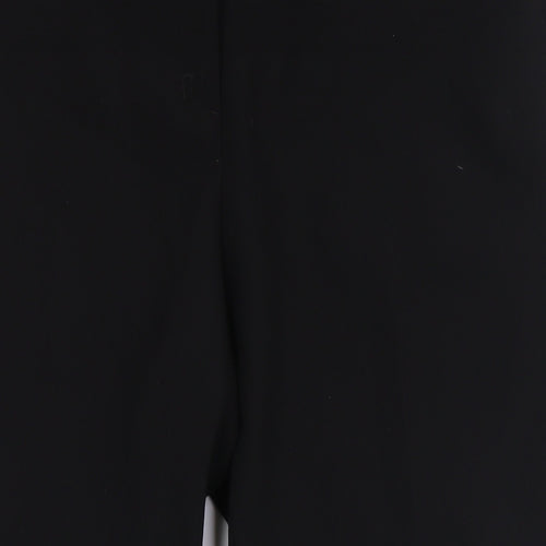 H&M Womens Black Polyester Trousers Size 18 L27 in Regular Zip