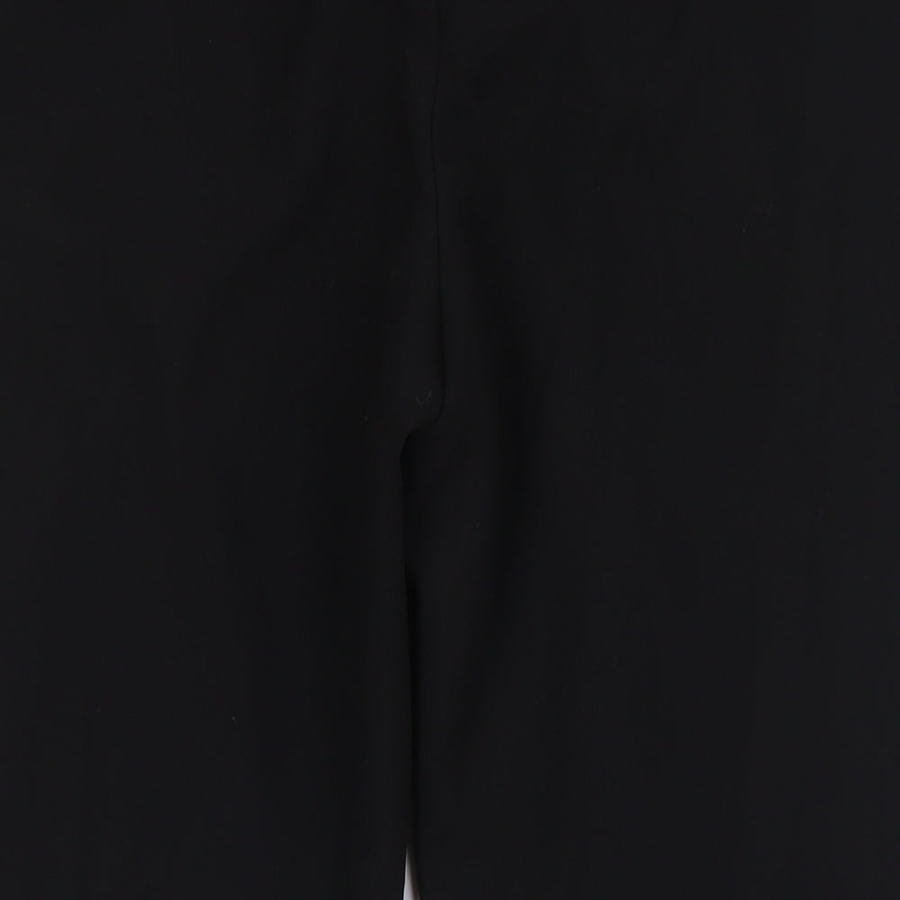 H&M Womens Black Polyester Trousers Size 18 L27 in Regular Zip