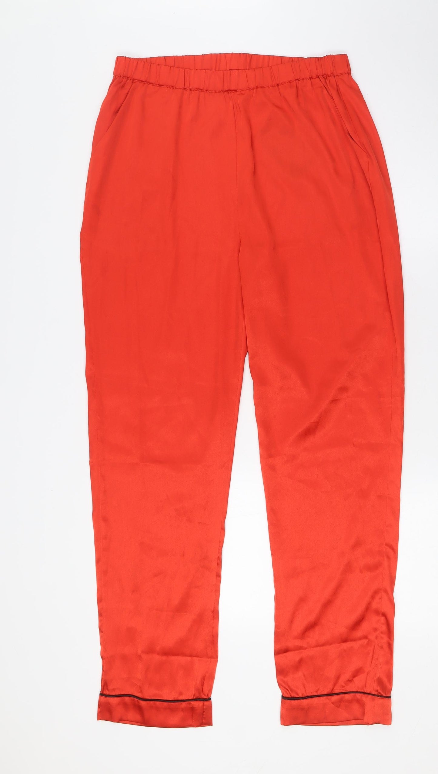 PRETTYLITTLETHING Womens Orange Solid Polyester Cami Pyjama Pants Size S