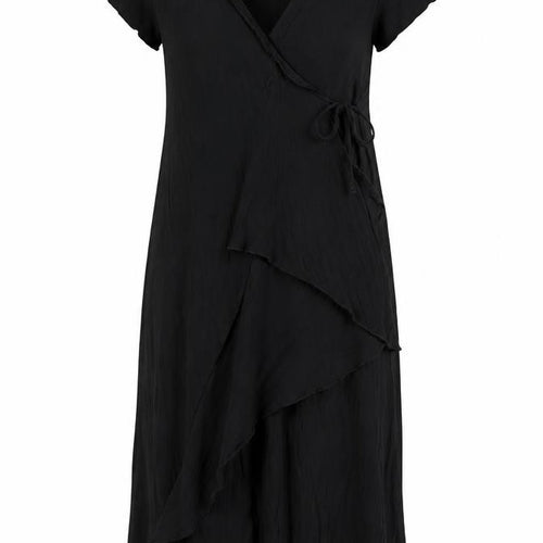 LOUNGE APPARL Womens Black Polyester Wrap Dress Size XL V-Neck Tie