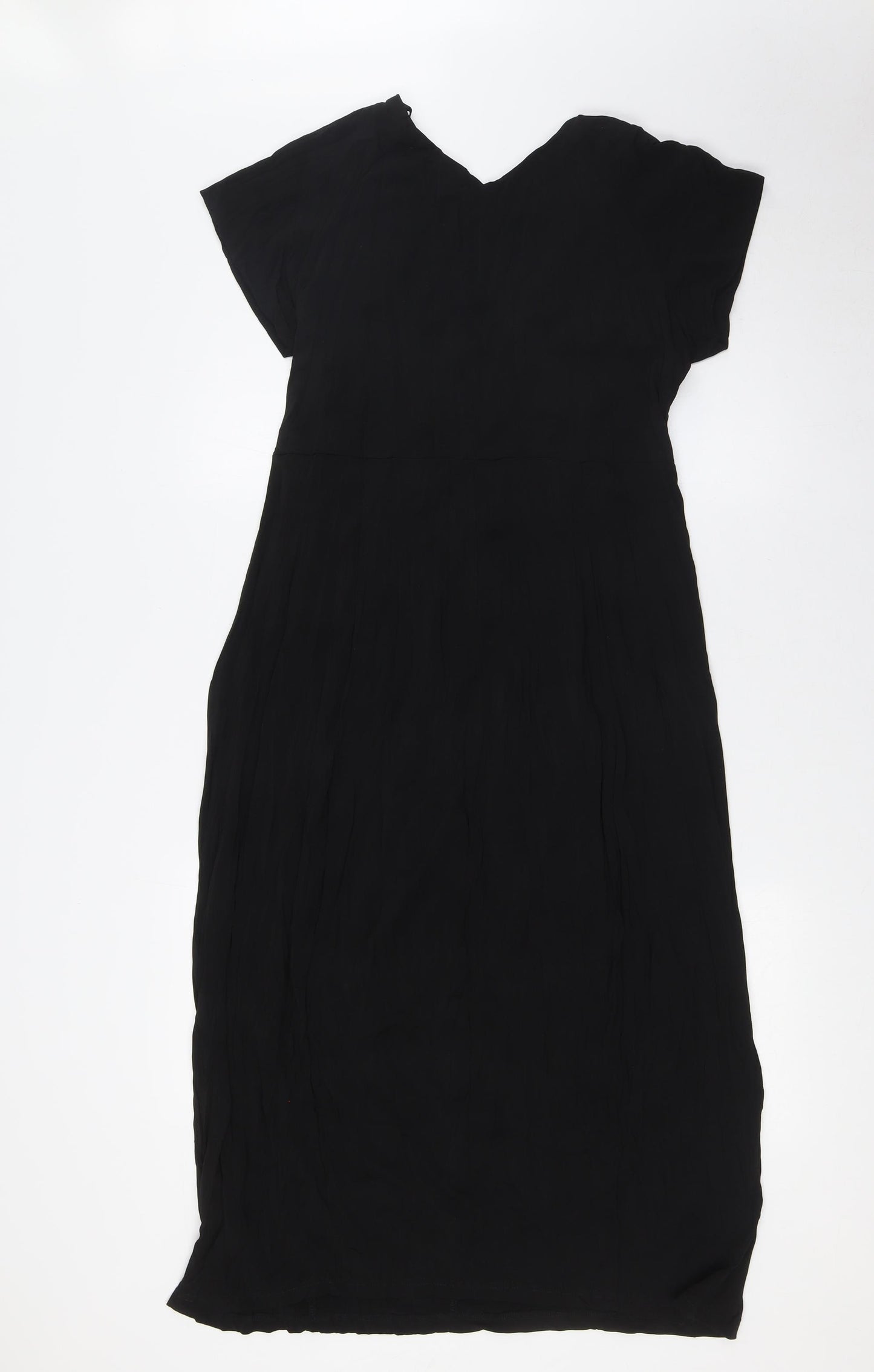LOUNGE APPARL Womens Black Polyester Wrap Dress Size XL V-Neck Tie