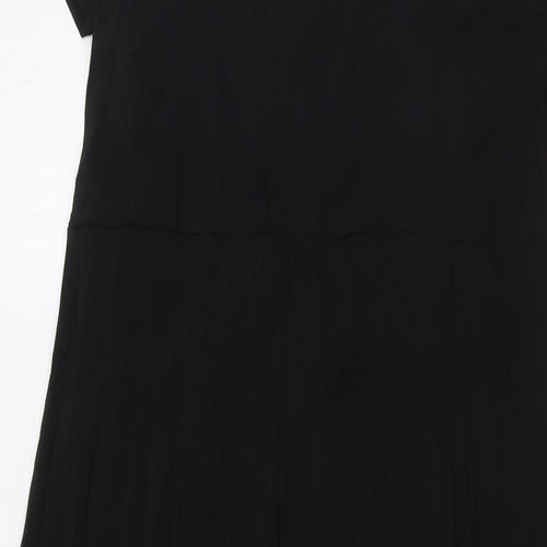 LOUNGE APPARL Womens Black Polyester Wrap Dress Size XL V-Neck Tie