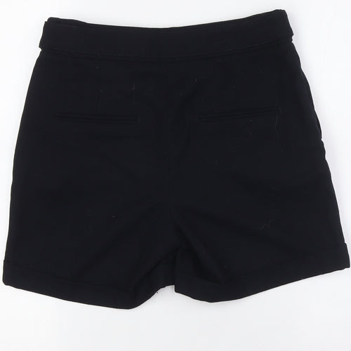 H&M Womens Black Polyester Basic Shorts Size 8 L5 in Regular Zip - Smart