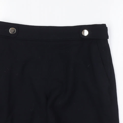 H&M Womens Black Polyester Basic Shorts Size 8 L5 in Regular Zip - Smart