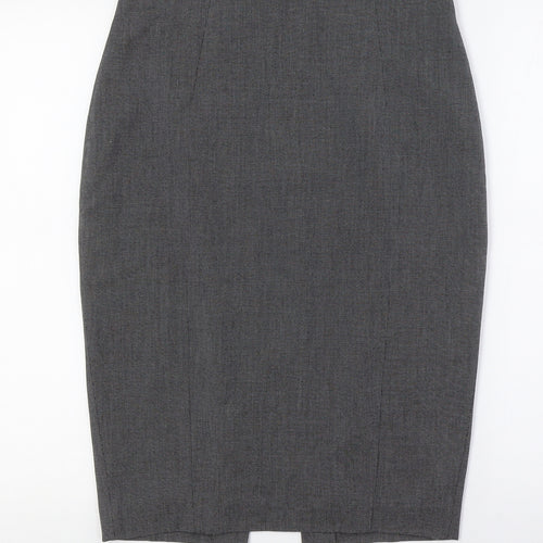H&M Womens Grey Polyester Straight & Pencil Skirt Size 10 Zip