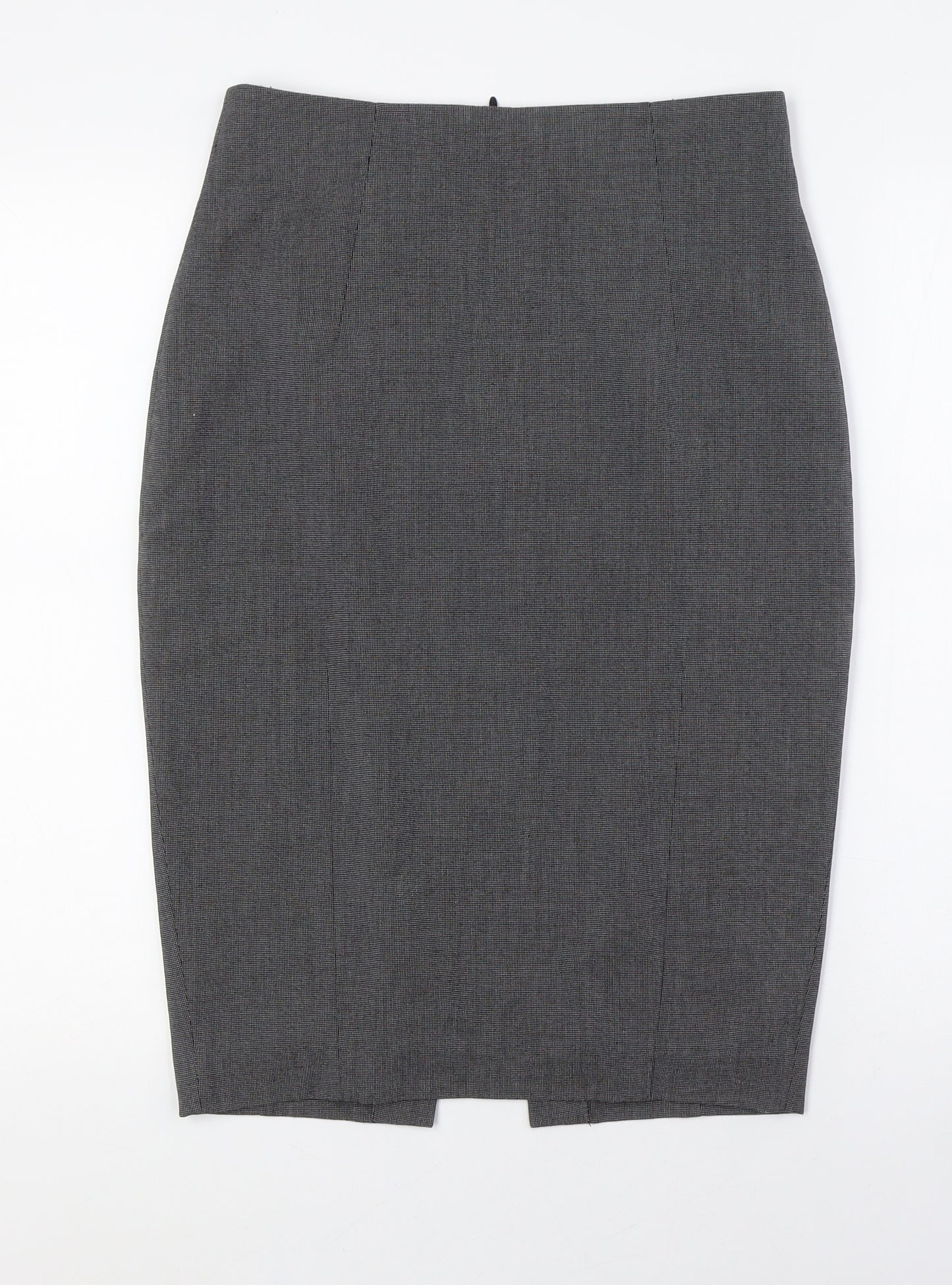 H&M Womens Grey Polyester Straight & Pencil Skirt Size 10 Zip